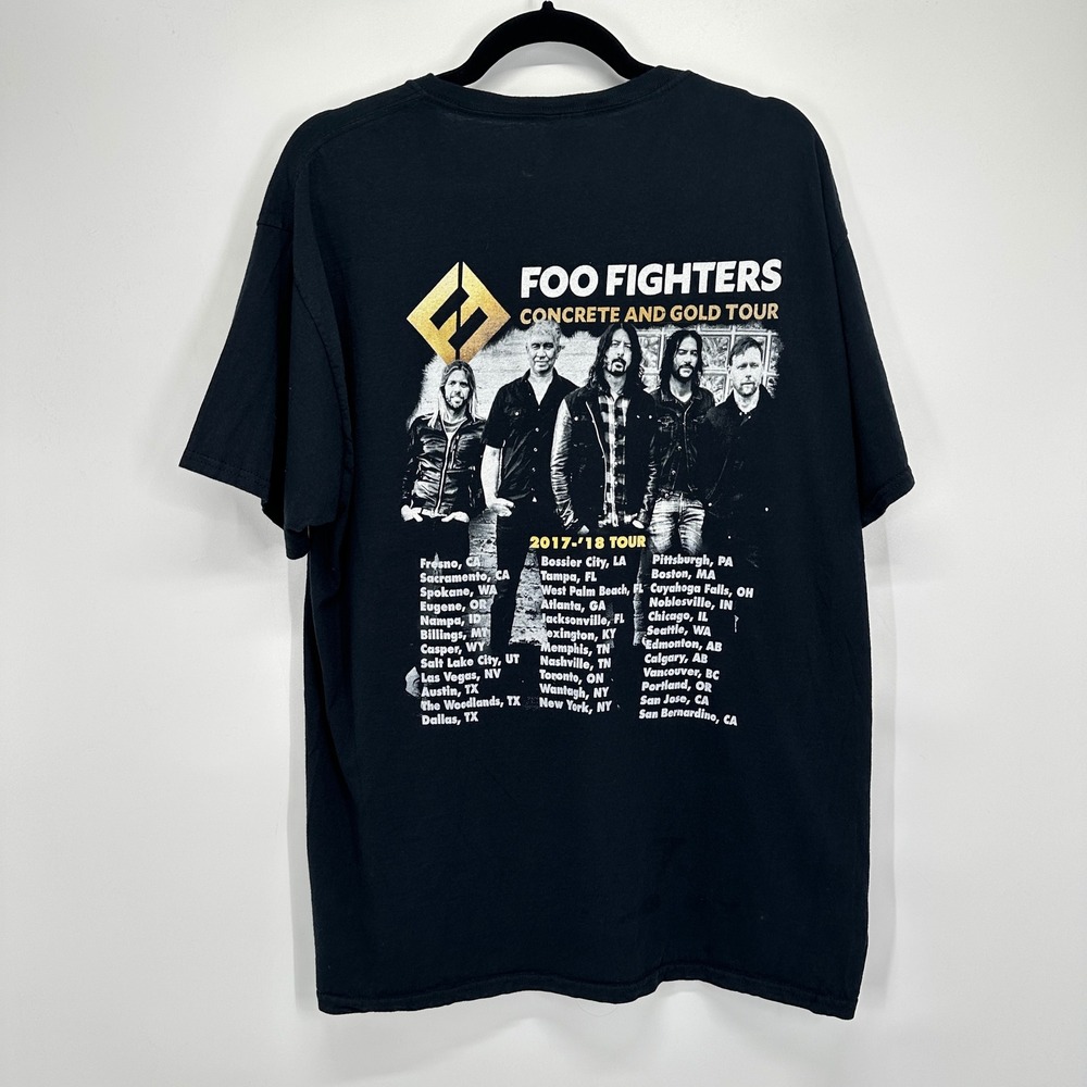 Foo Fighters Concrete and Gold Tour 2017 2018 Band T Shirt Mens Large Black Tee - Picture 4 of 7